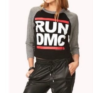 RUN DMC Crop Top Tee Shirt Top - S